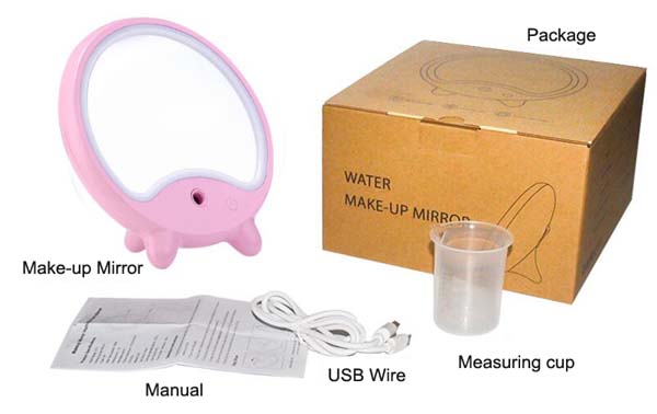 Desktop LED Light Makeup Mirror Mist Humidifier For Beauty Salon