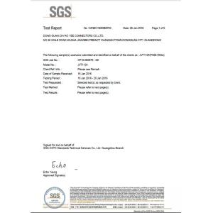 Dongguan JVT Connectors Co., Ltd Certifications