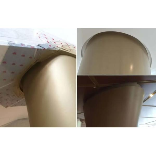 Conference Hall Entrance Lobby Column Bronze Gold Powder Coating Aluminum Circle Board
