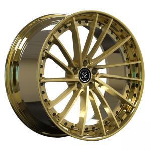 Quality Aluminum Polished 2 Piece Forged Wheels Gold Barrel Centers Disc For Audi A7 Car Rims for sale