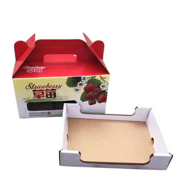 Dustproof Fruit Corrugated Paper Box With Handle Recycled Durable
