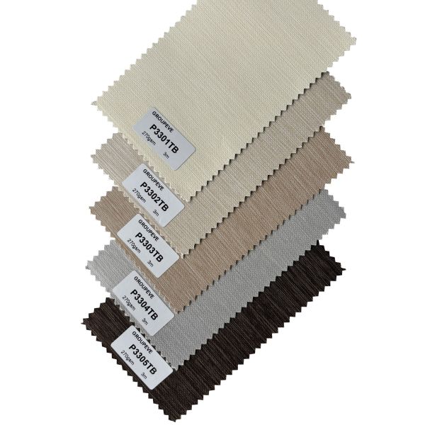 High Quality Pull Down 100% Polyester Textured Blackout Roller Blinds Fabrics For Window Decoration