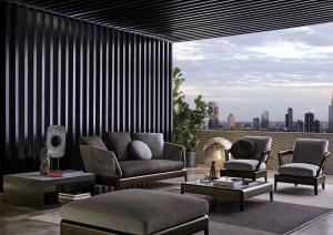 China poolside Luxury Hotel Furniture Sun Bed Lounger Set High Backrest Garden Poolside Furniture on sale