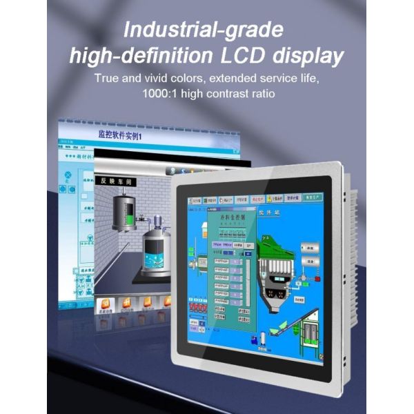 3mm Slim Bezel Aluminum Frame 15-inch Industrial All-in-one Computer Fanless Panel PC with Resistive Touch Screen True Flat X86