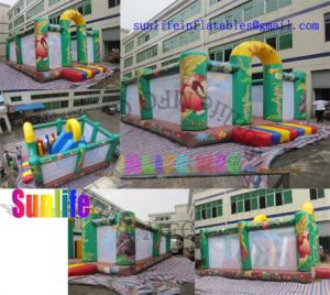 Quality Children Jungle Inflatable Bouncy Castle With slide / Jumping Castle For Rent for sale