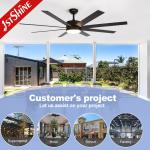 Black MDF Blades Ceiling Fans With Lights 6 Speed Remote Control App Control