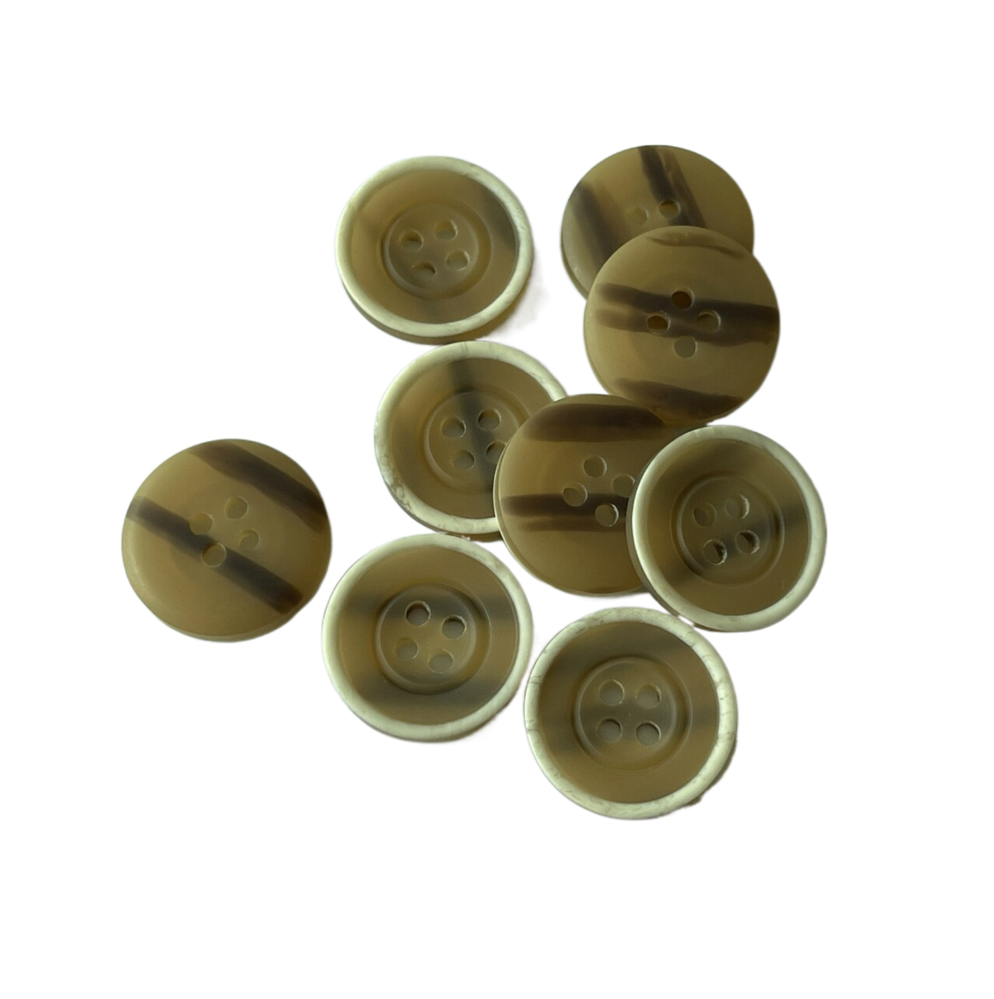 Plastic Coat Buttons With White Rim Imitation Horn Desgin On Back 34L 4 Hole For Coat