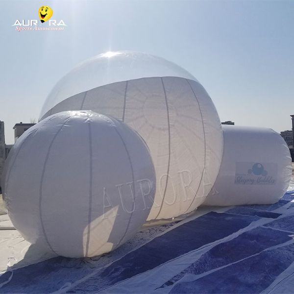 Transparent Inflatable PVC Bubble House With 2m Tunnel Event Wedding Party