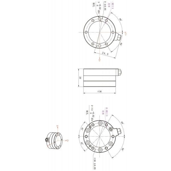 0.1% 1.5nm 6 Axis Load Cell 1000hz Usb Force Sensor
