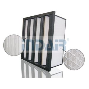 Quality Plastic Frame V Bank Air Filter Lightweight With High Dust Holding Capacity Design for sale