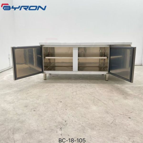 Pull Open Workbench Freezer 2 Door Automatic Defrost Adjustable Shelves
