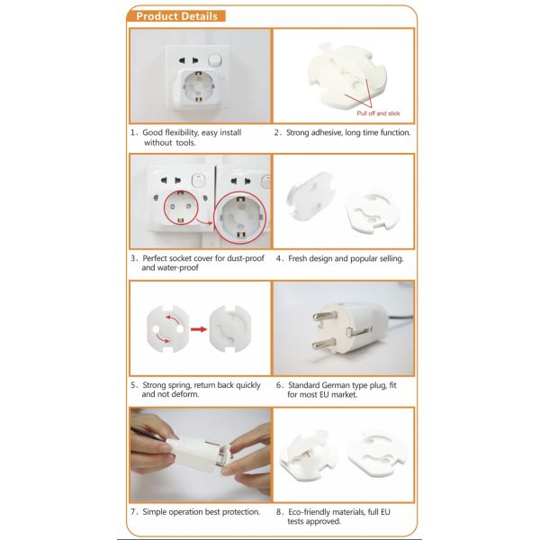 Multipurpose ABS Outlet Safety Covers , Childproof Power Socket Cover
