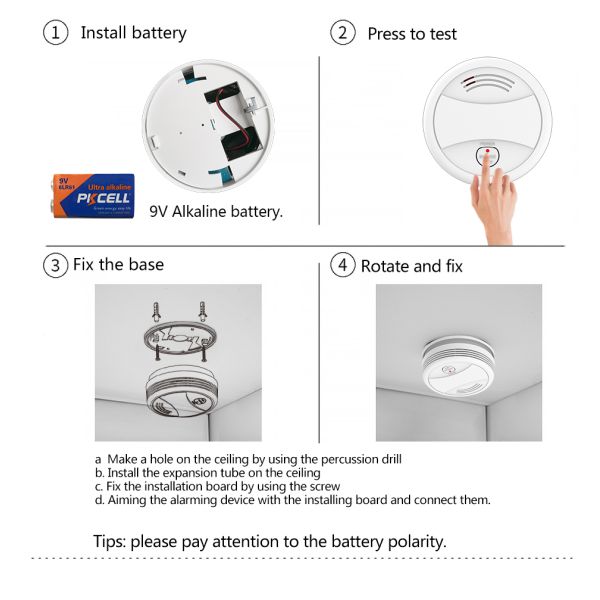 Tuya Smart Home Energy-saving Battery Power Supply Mobile App Push Wifi Smoke Detector