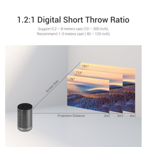 200ANSI 1080P Smart Portable Projector DLP Mini Projector 3D 4K
