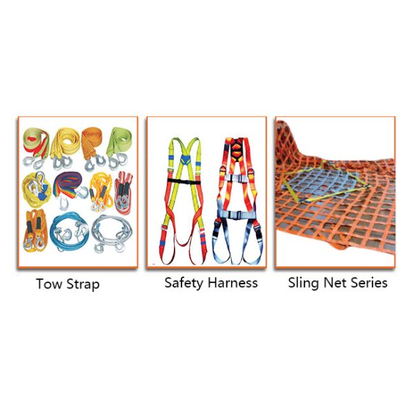 Heavy Duty Endless Round Sling Polyester Material Flat Woven Pattern Orange Color