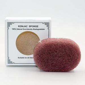 Quality MSDS 100% Natural Red Clay Konjac Sponges Soft Facial Cleansing Sponge for sale