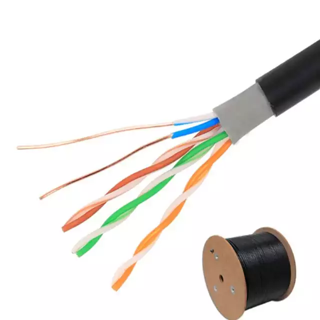 Outdoor Unshielded Cat6 Lan Cable 4 Pairs Twisted Network Cable