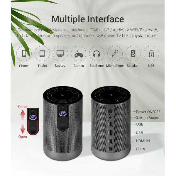 200ANSI 1080P Smart Portable Projector DLP Mini Projector 3D 4K