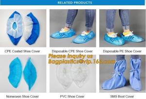 Quality THICK DISPOSABLE,DUST-PROOF,CPE COATED,SMS BOOT COVER,NON WOVEN SHOE COVER,heavy duty polypropylene fabric shoes cover for sale