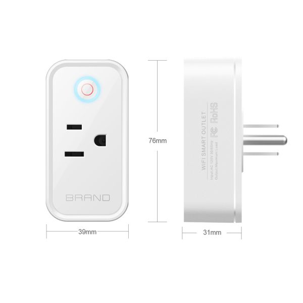 Alexa Google Home Smart Outlet Plug , 10A 220v Intelligent Wifi Controlled Plug