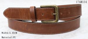 Quality Two Tone Color PU Mens Casual Belts For Jeans , Old Brass Buckle Mens Dress Belts for sale