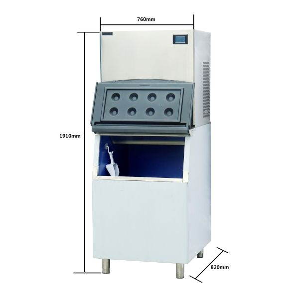 Automatic Water Cooled Ice Machine With Nickel Plated Copper Evaporator