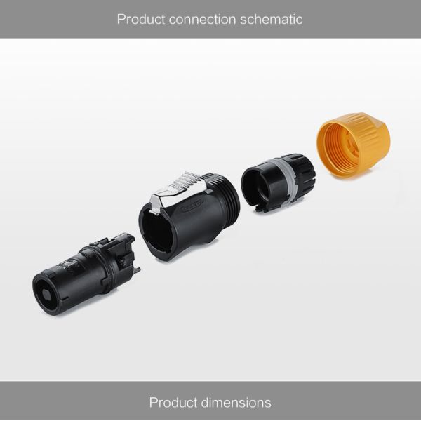 M24 YF-24 3 Pin Socket Plug IP68 Powercom Outdoor Cnlinko Male Waterproof Connector