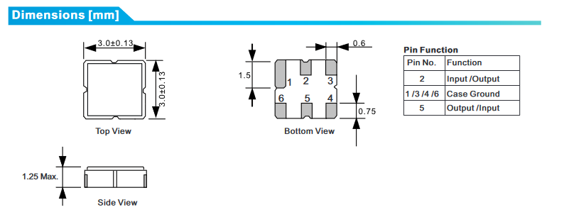 433.92MHz ±75KHz Saw Resonator DCC6C in Small 3*3mm Size for Wireless Communication