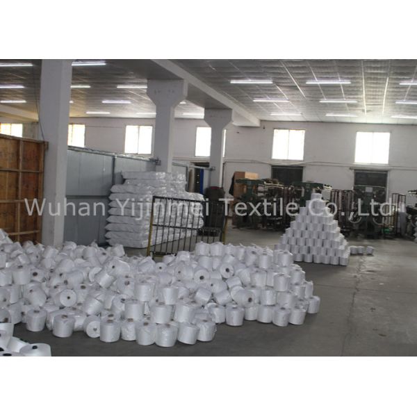 Colorful Dyed / White Polyester Weaving Yarn Z Twist Paper Or Plastic Core