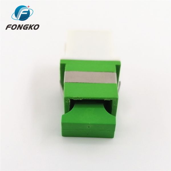 LC / APC Duplex Fiber Optic Adapter With Metal Shrapnel Single Mode