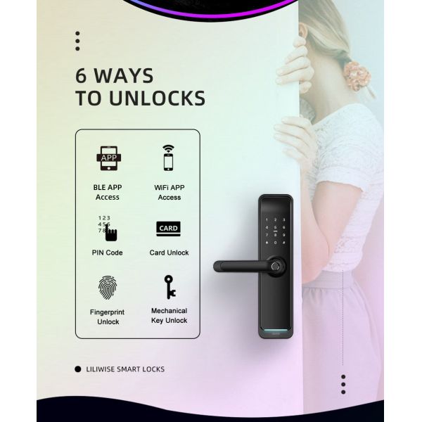 Keyless Electric Door Locks Card Code Combination Round Knob Door Handle Lock