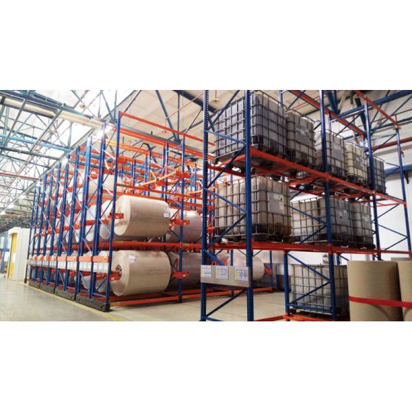 Electric Mobile Pallet Racking Rail-Guided Electric Mobile Rack Warehouse Storage Rack