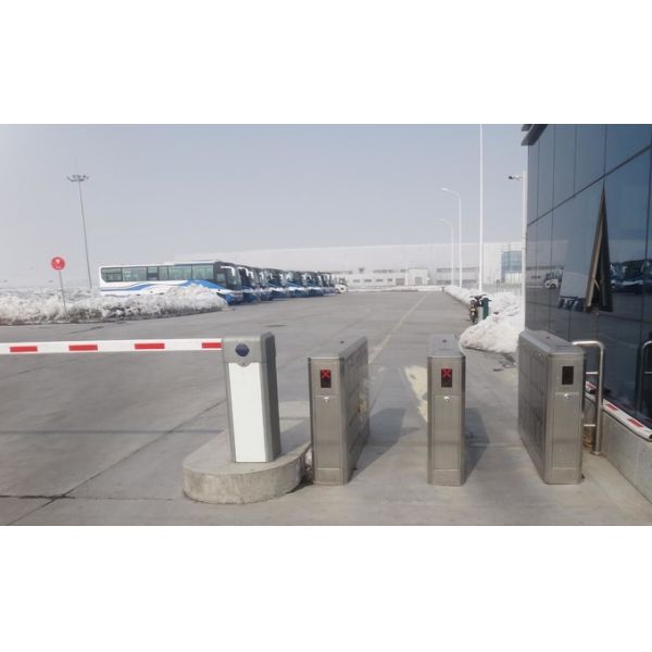 Office Automatic Flap Barrier Turnstile , 3 Pairs Retractable Barrier Gate