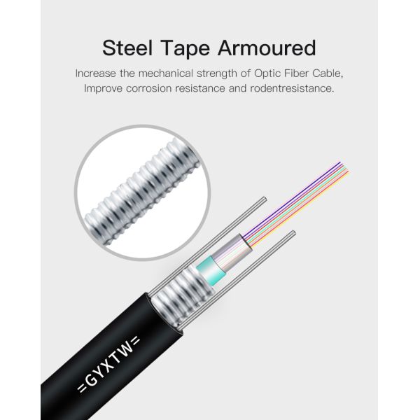 GYTXW 2 4 6 Core Single Mode G652D Fiber Optical Cable