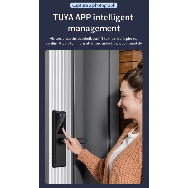 S821max Camera Smart Lock with Tuya App Remote Contorl Fingerprint Card Code Key Multi Unlock Way Smart Home Door Lock