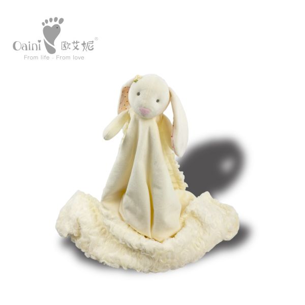 25cm Presents Cuddly Baby Comforter Toy Child Friendly Rabbit Comforter Flannel Mat
