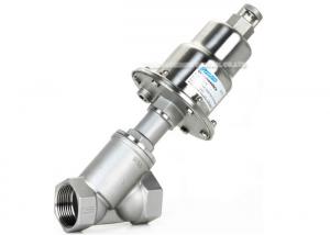 China 2/2 Way Stainless Steel Angle Seat Valve Polished Actuator Pneumatic Angle Seat Valve on sale