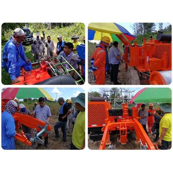 2 x 70kN Double Bundle Overhead Line Stringing Equipment Cummins Engine Hydraulic Puller Tensioner