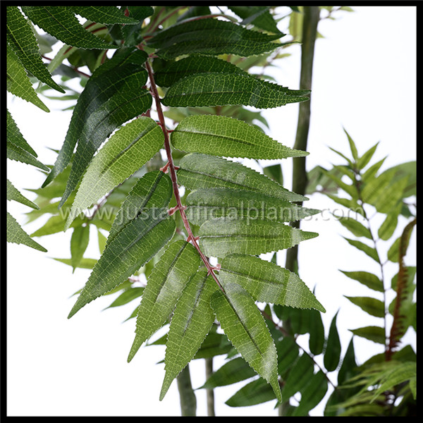 Multiple Stems Faux Chinese Toon Tree Plastic And Fabric Decoration Plant