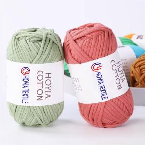 Quality 70% Cotton 30% Nylon Core Tape Yarn For Crafting And Crochet Beginners for sale
