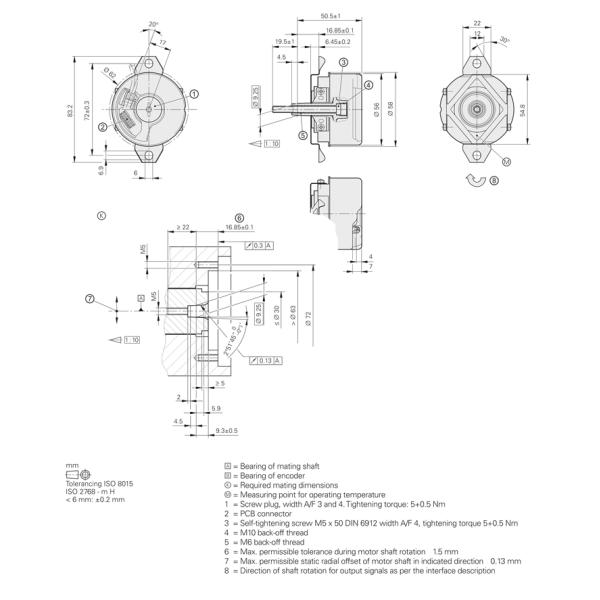 Ф56mm Built-In Bearing Absolute Rotary Encoder For Elevator Parts