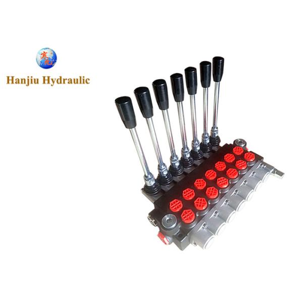 Hydraulic Control 7 Ways 40Liters Platform Manual Control Valve 7levers Standard BSP Ports