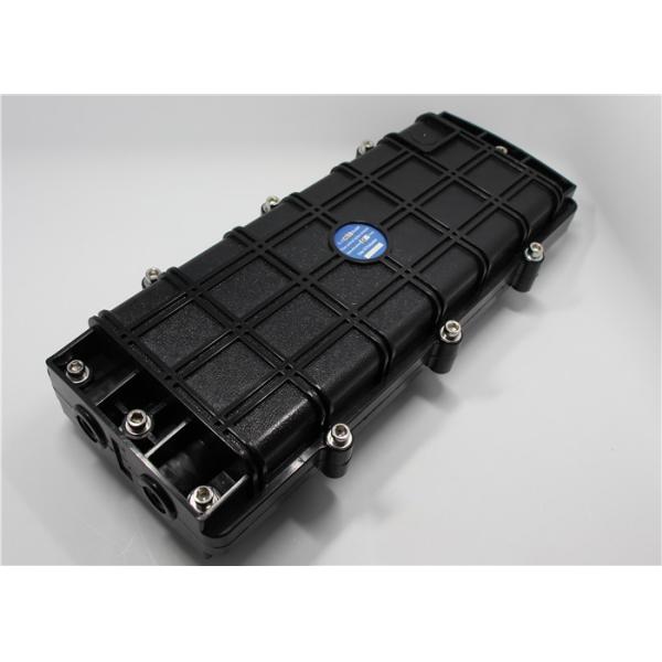 Black Plastic Fiber Optic Closure , H011 Inline Type 4 Port Joint Closure Fiber Optic