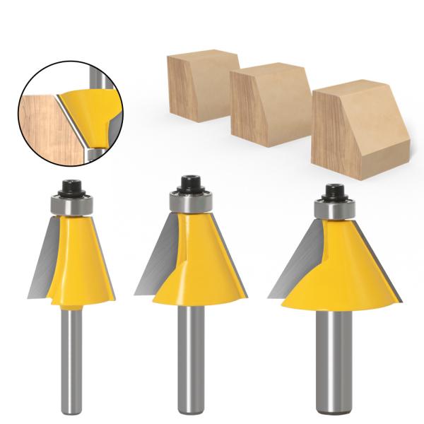 YingBa Carbide Bevel Flush Trimming Router Bits Milling Cutter Woodworking Cutter Chamfer & Bevel Edging Router Bit