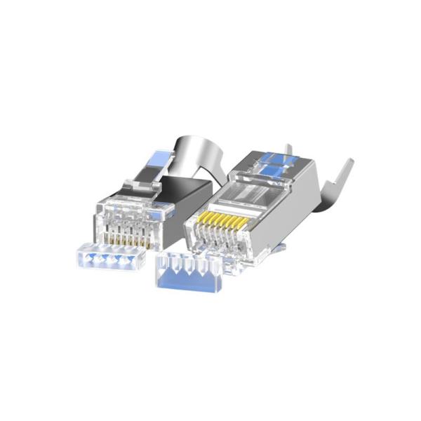 Bulk Industrial CAT6 RJ45 Plugs with Transparent Housing and 50 Micron Gold Plated Contacts for 1 Gbps Ethernet