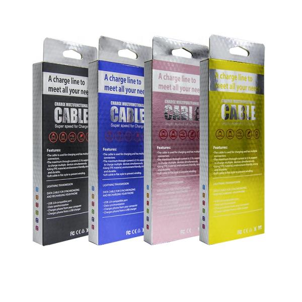 USB Charging Data Cable Packaging Box Custom C1S Art Paper With Blister