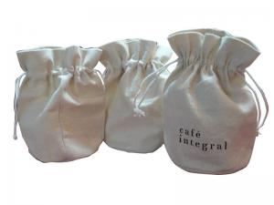 Promotional Café Natural Twill Plain Natural Drawstring Cotton Bag Reusable For Packaging