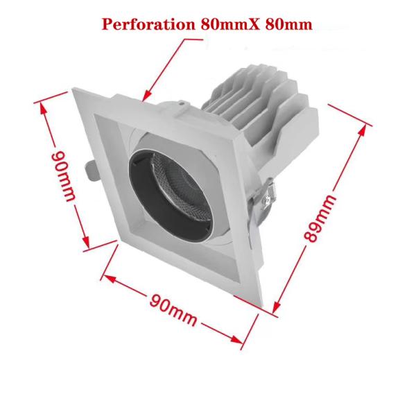 10W 15W Led Recessed Rotating Ceiling Light TUV Dimming Trunk Light
