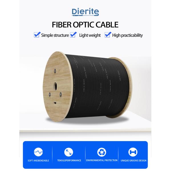 FTTH Flat Drop Cable With FRP Strength LSZH Fiber Optic Cable