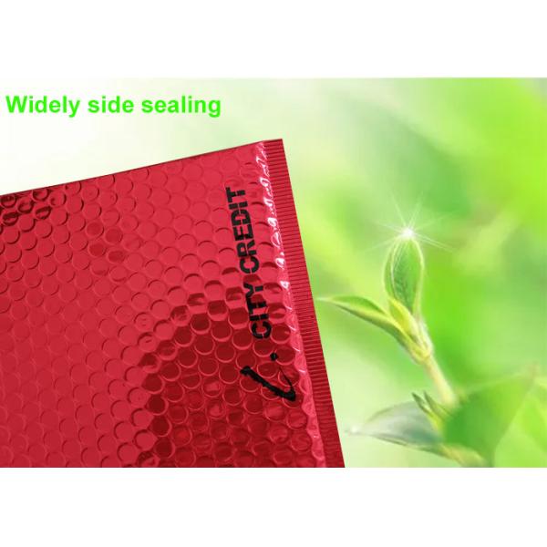 Red Shiny Bubble Mail Bag Logo Customized Dimension Tolerance ±0.2